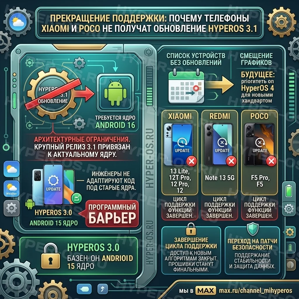 Почему 7 смартфонов Xiaomi не получают HyperOS 31