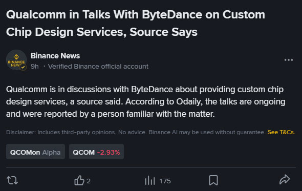 Переговоры Qualcomm с ByteDance могут повлиять на Xiaomi
